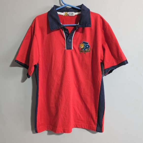 Boys collared red Garfield polo shirt #78 Garfield and Odie brand - Picture 1 of 5
